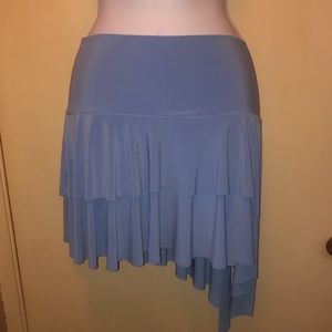 Women’s Large Sky Blue Asymmetrical Layered Skirt